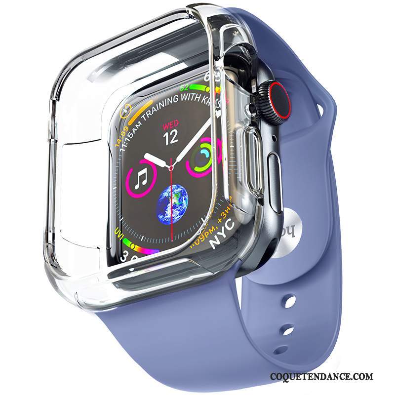 Apple Watch Series 4 Coque Tendance Fluide Doux Bleu Placage Étui