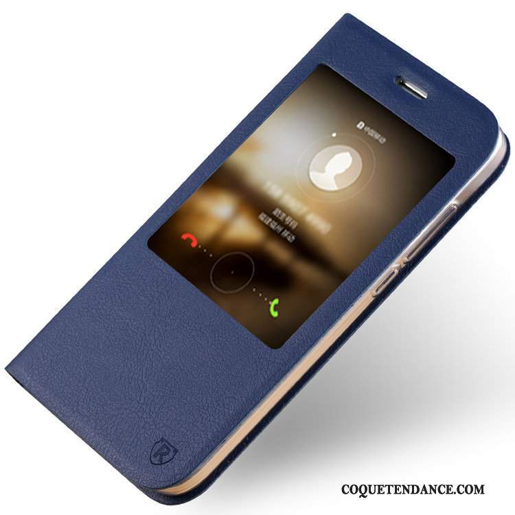 Huawei G7 Plus Coque Bleu Marin Housse Étui En Cuir De Téléphone