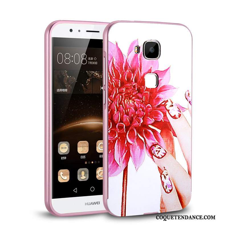 Huawei G7 Plus Coque Métal Étui Rouge De Téléphone Protection
