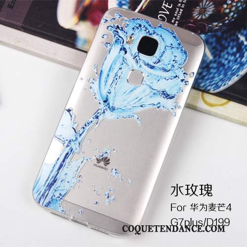 Huawei G7 Plus Coque Protection Bleu Fluide Doux De Téléphone Tout Compris