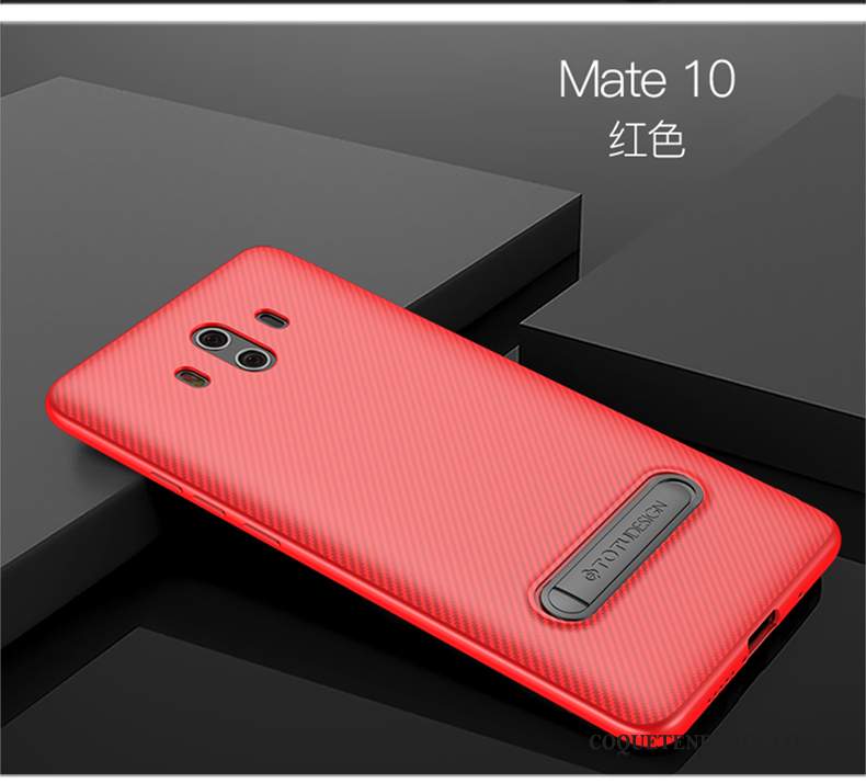 Huawei Mate 10 Coque Rouge Modèle Fleurie Protection Étui Métal