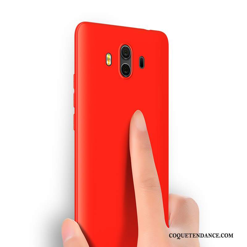Huawei Mate 10 Coque Très Mince Rouge Tout Compris Délavé En Daim De Téléphone