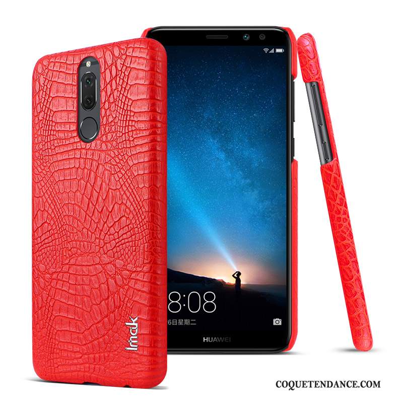 Huawei Mate 10 Lite Coque De Téléphone Crocodile Modèle Cuir Étui Rouge