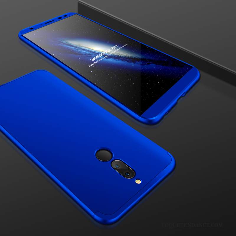 Huawei Mate 10 Lite Coque Étui Protection Délavé En Daim Bleu De Téléphone