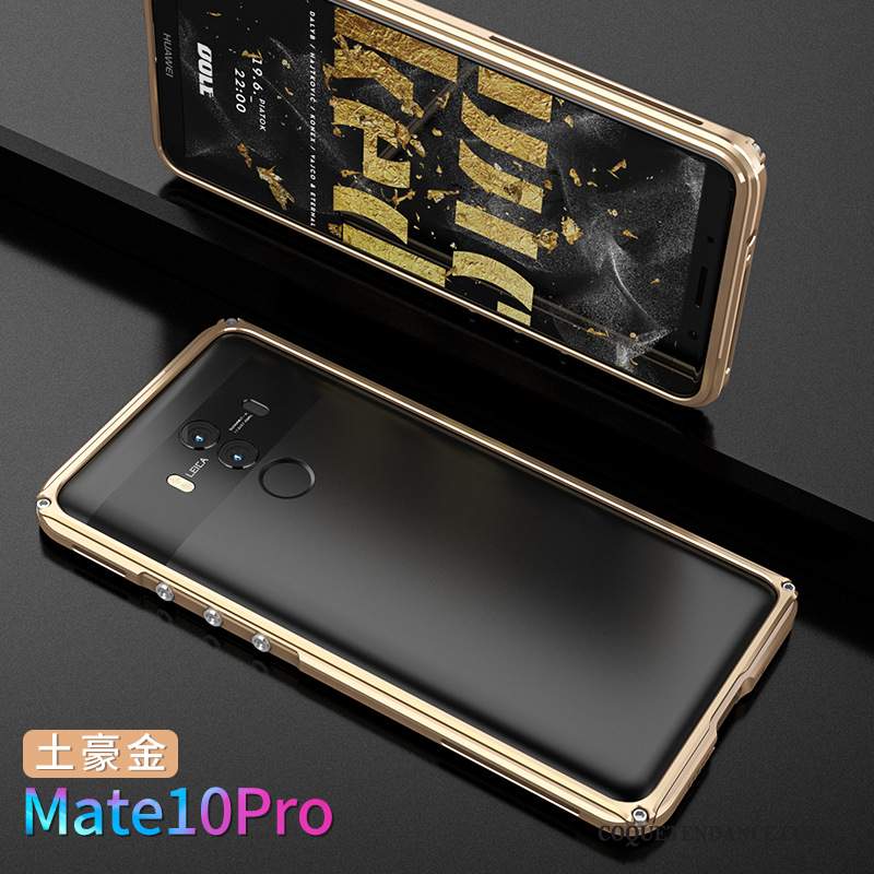 Huawei Mate 10 Pro Coque Protection Personnalité Or Métal Border