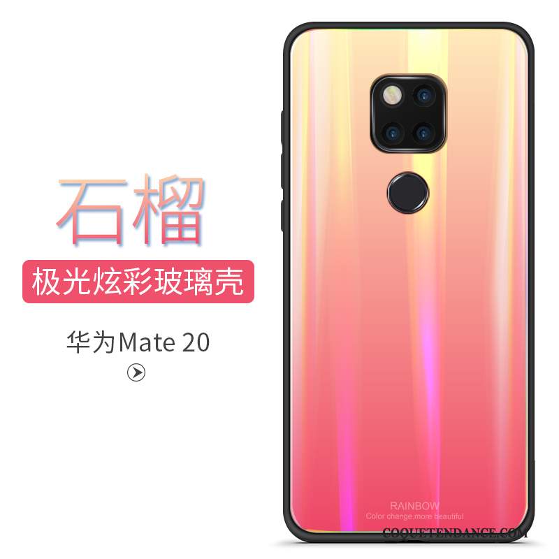 Huawei Mate 20 Coque Verre Coloré Nouveau Rose Personnalité