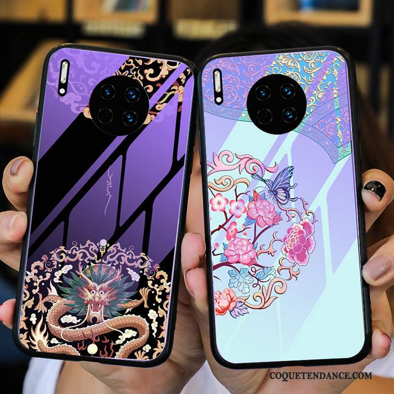 Huawei Mate 30 Pro Coque Incassable Protection Violet Luxe Amoureux
