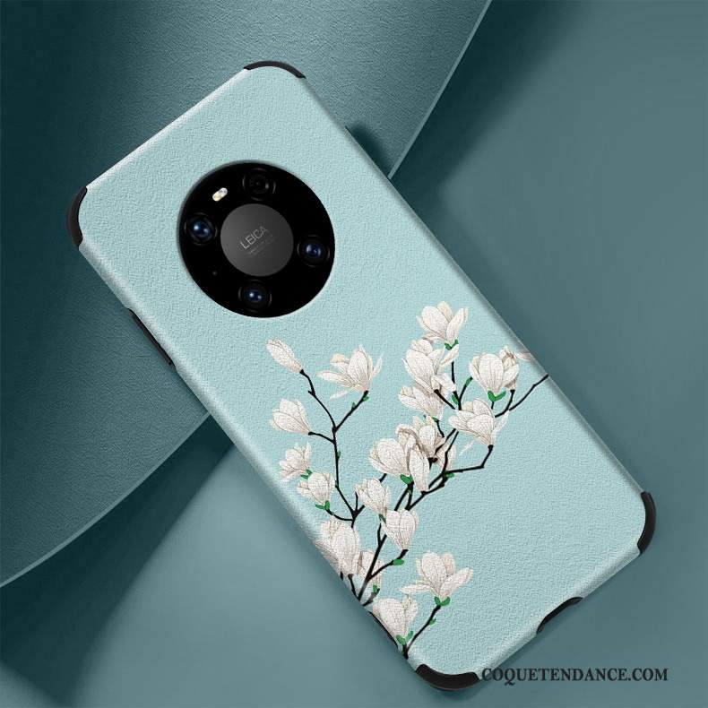 Huawei Mate 40 Pro Coque Soie Mulberry Gaufrage De Téléphone Nouveau Fleur