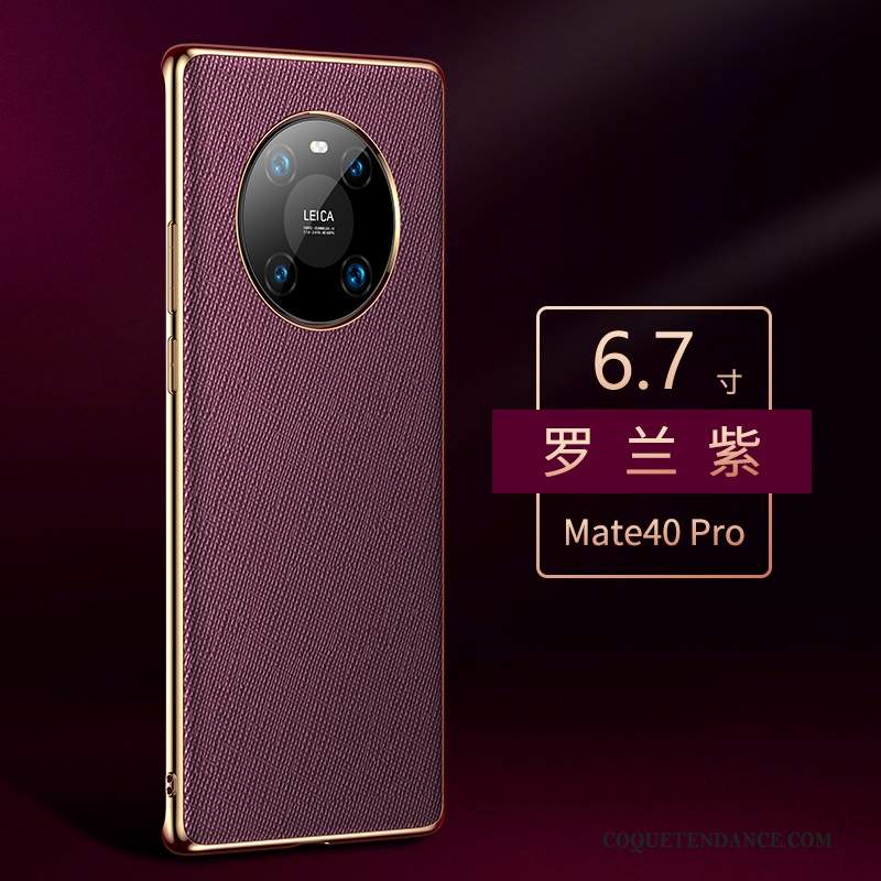 Huawei Mate 40 Pro Coque Tout Compris Incassable Étui Violet Luxe