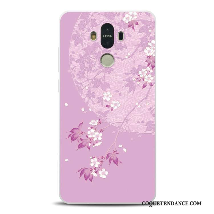 Huawei Mate 8 Coque Gaufrage Protection Étui Rose De Téléphone