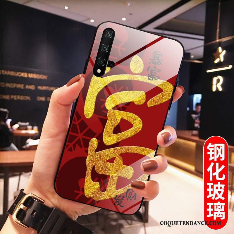 Huawei Nova 5t Coque Net Rouge Silicone Très Mince Protection Créatif