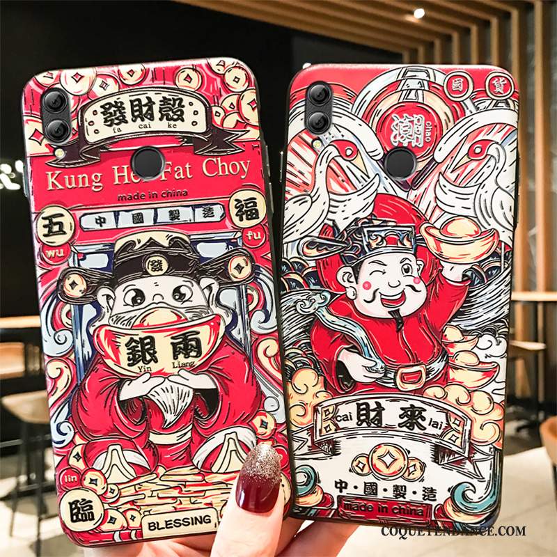 Huawei P Smart+ 2019 Coque Incassable Protection Rouge Style Chinois Richesse