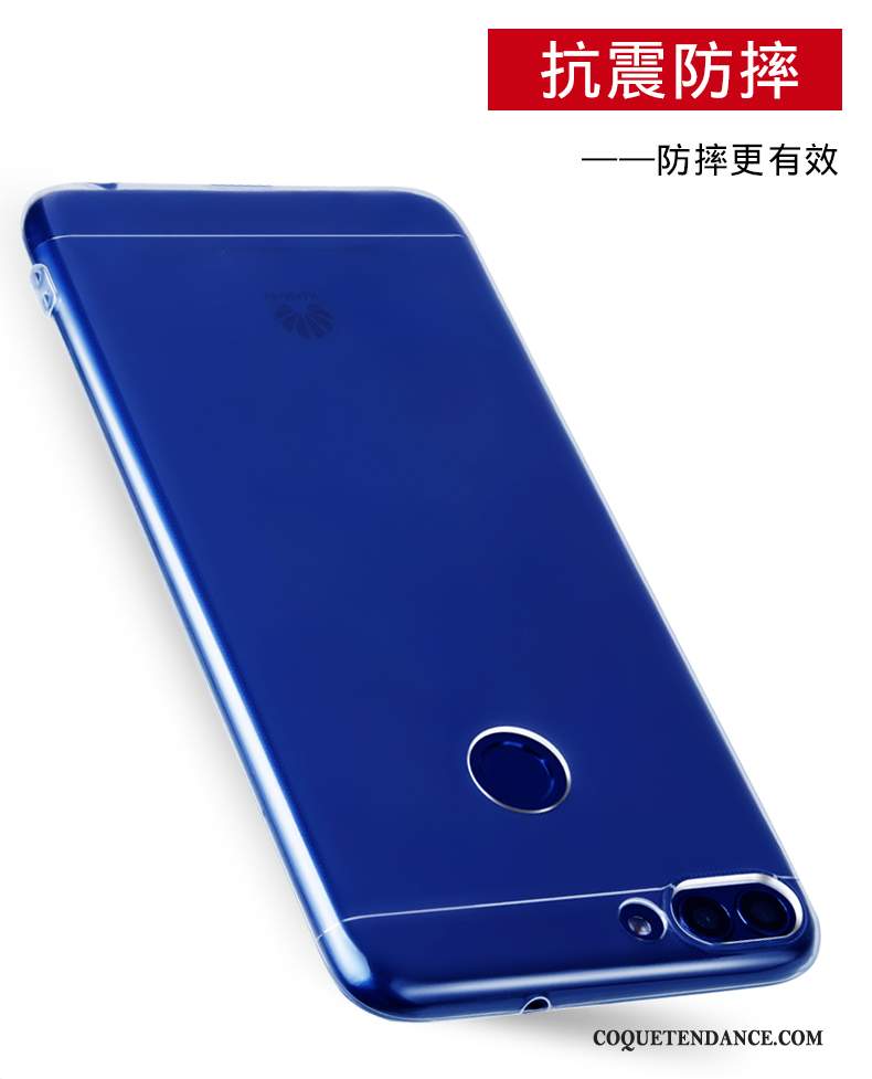Huawei P Smart Coque Protection Fluide Doux Bleu Silicone De Téléphone