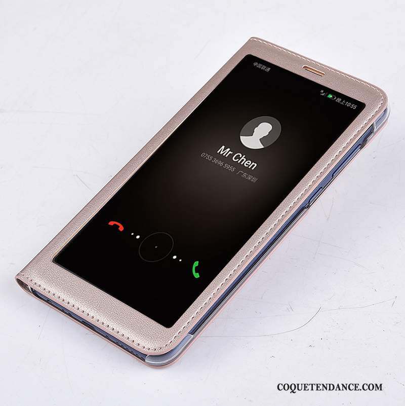 Huawei P Smart Coque Étui En Cuir Cuir Véritable Incassable De Téléphone Or