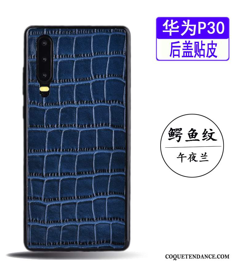 Huawei P30 Coque De Téléphone Crocodile Modèle Cuir Véritable Très Mince Business