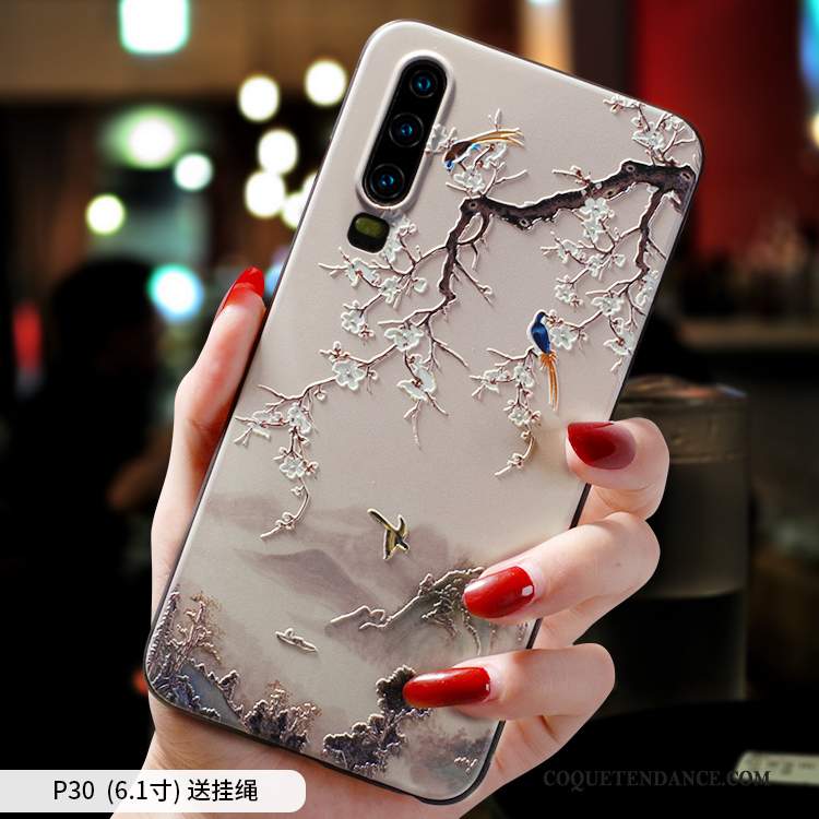 Huawei P30 Coque Ornements Suspendus Silicone Protection Style Chinois Créatif