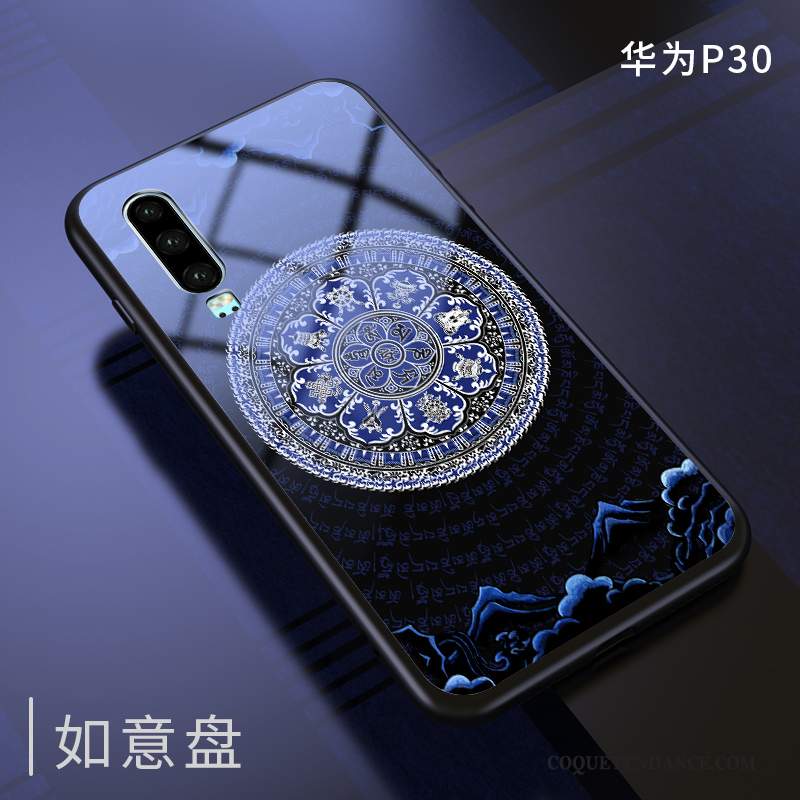 Huawei P30 Coque Tout Compris Verre De Téléphone Créatif Miroir