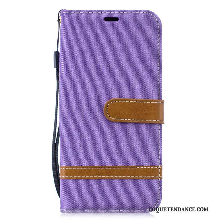 Huawei P30 Lite Coque Clamshell Étui En Cuir Incassable Violet Fluide Doux