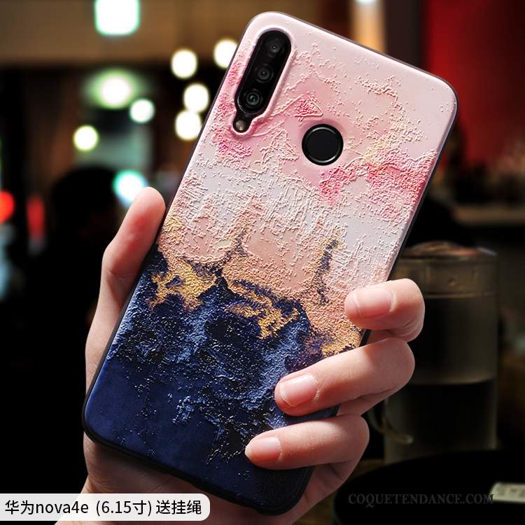 Huawei P30 Lite Coque Très Mince Rose Créatif Ornements Suspendus Étui