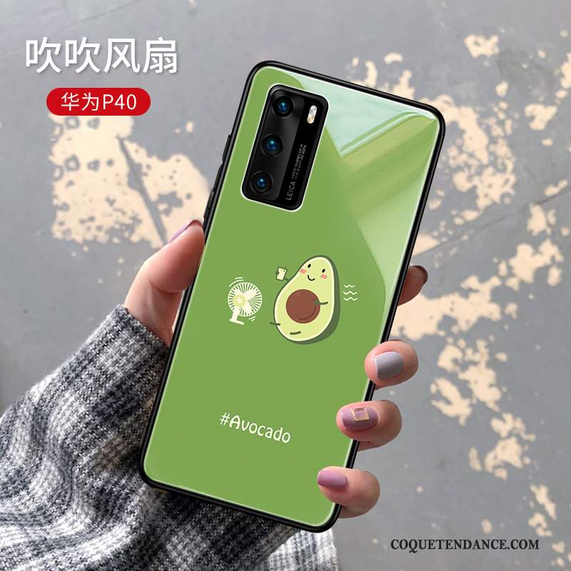 Huawei P40 Coque Net Rouge Charmant De Téléphone Vert Luxe