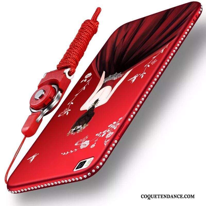 Huawei P8 Lite Coque Rouge Silicone Étui De Téléphone Fluide Doux