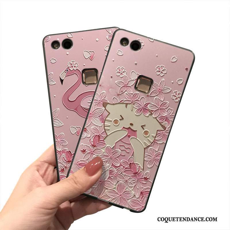 Huawei P9 Lite Coque Ornements Suspendus Étui De Téléphone Silicone Rose