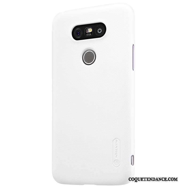 Lg G5 Coque De Téléphone Étui Blanc Protection Délavé En Daim
