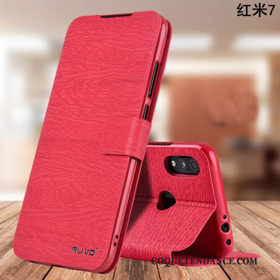Redmi 7 Coque Silicone Business Rouge Incassable Clamshell