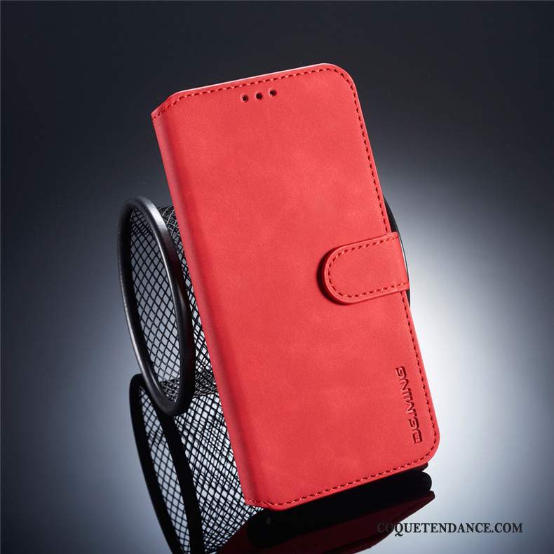 Redmi Note 6 Pro Coque Étui En Cuir Clamshell De Téléphone Rouge