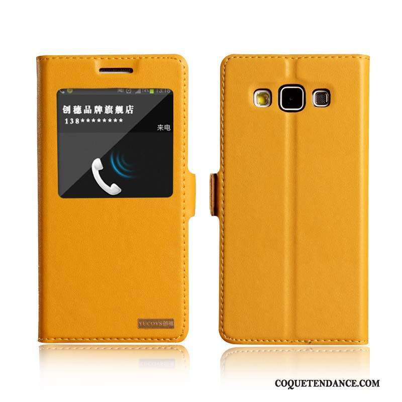 Samsung Galaxy A5 2015 Coque Dormance Cuir Véritable Protection Étui En Cuir De Téléphone