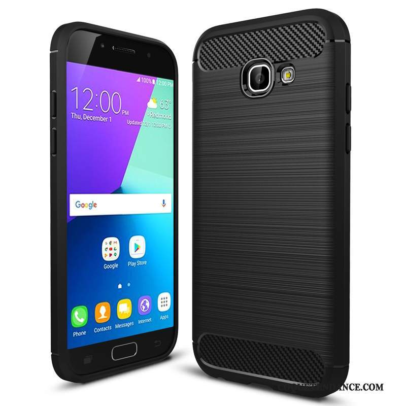Samsung Galaxy A5 2017 Coque De Téléphone Protection Noir Fibre Fluide Doux