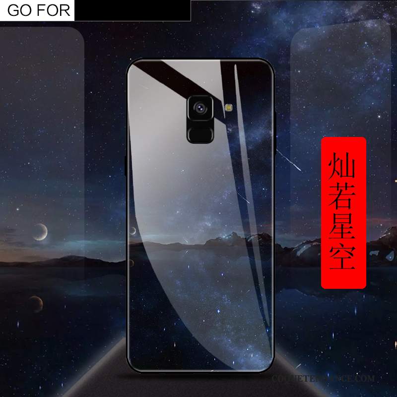 Samsung Galaxy A8 2018 Coque Verre Trempé Miroir Protection Incassable Étui