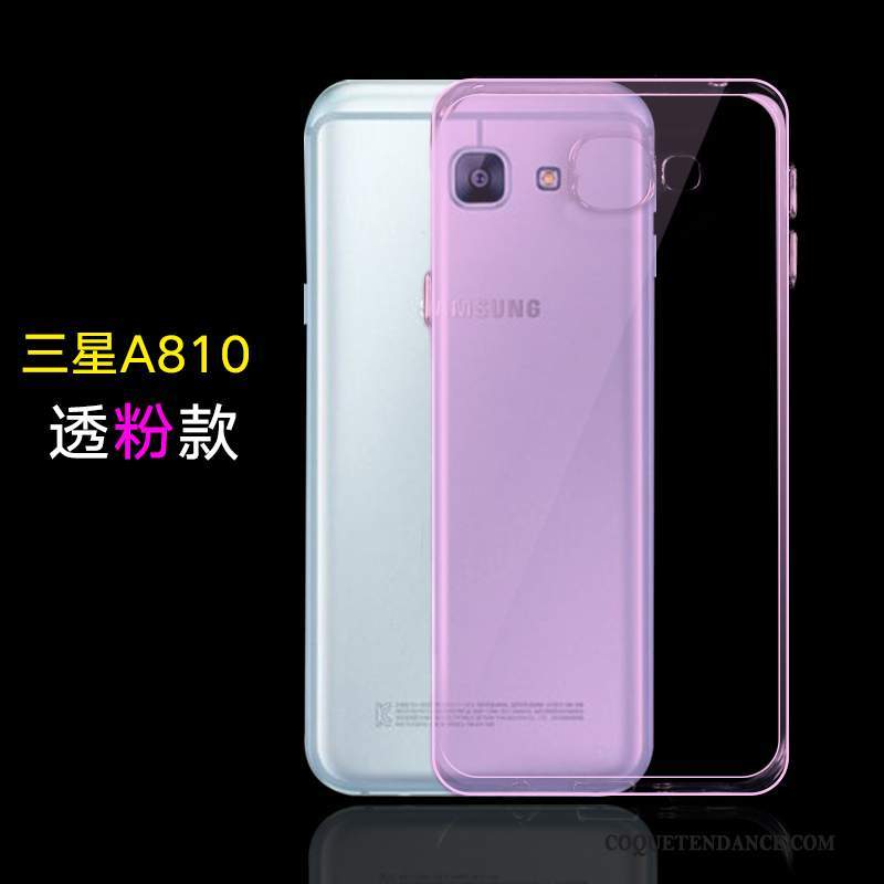 Samsung Galaxy A8 Coque Étui Simple Incassable Fluide Doux Violet