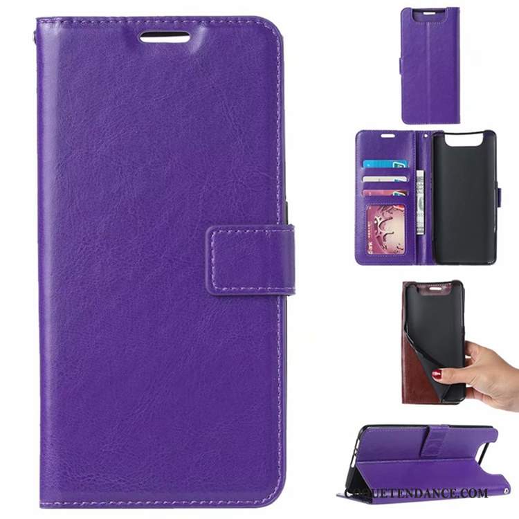 Samsung Galaxy A80 Coque Clamshell Étui En Cuir Violet De Téléphone
