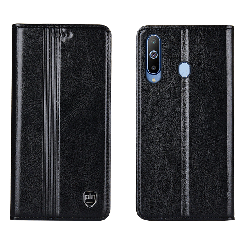 Samsung Galaxy A8s Coque Incassable De Téléphone Tout Compris Cuir Véritable Noir