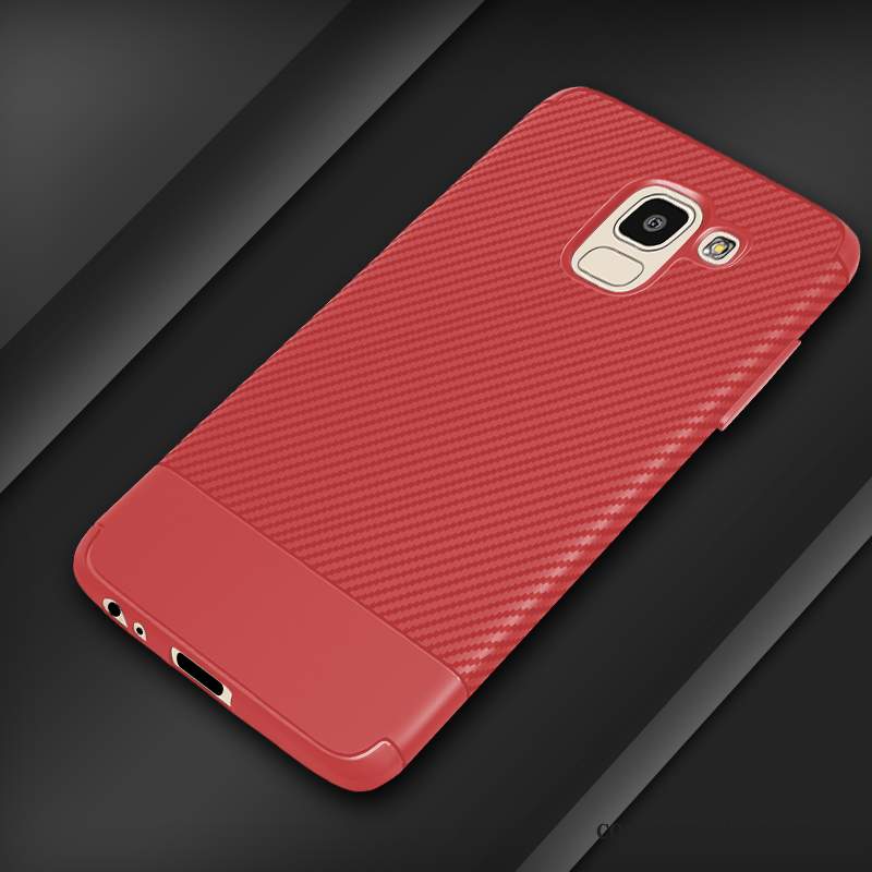Samsung Galaxy J6 Coque Tout Compris De Téléphone Fibre Rouge Fluide Doux