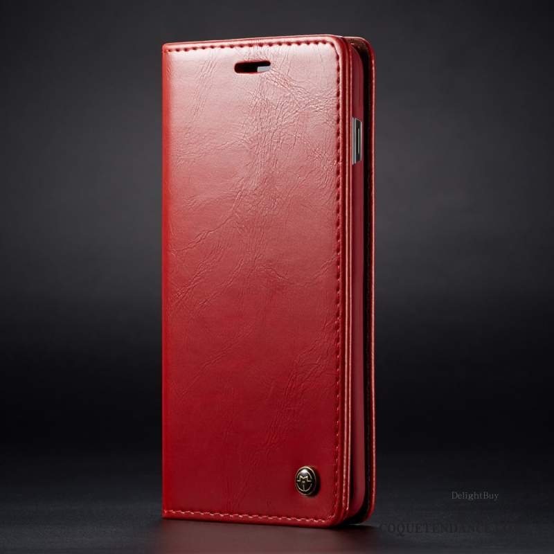 Samsung Galaxy Note 10+ Coque Carte Portefeuille Rouge Cuir Protection