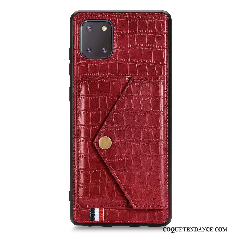 Samsung Galaxy Note 10 Lite Coque Étui En Cuir Incassable De Téléphone Vin Rouge Tout Compris