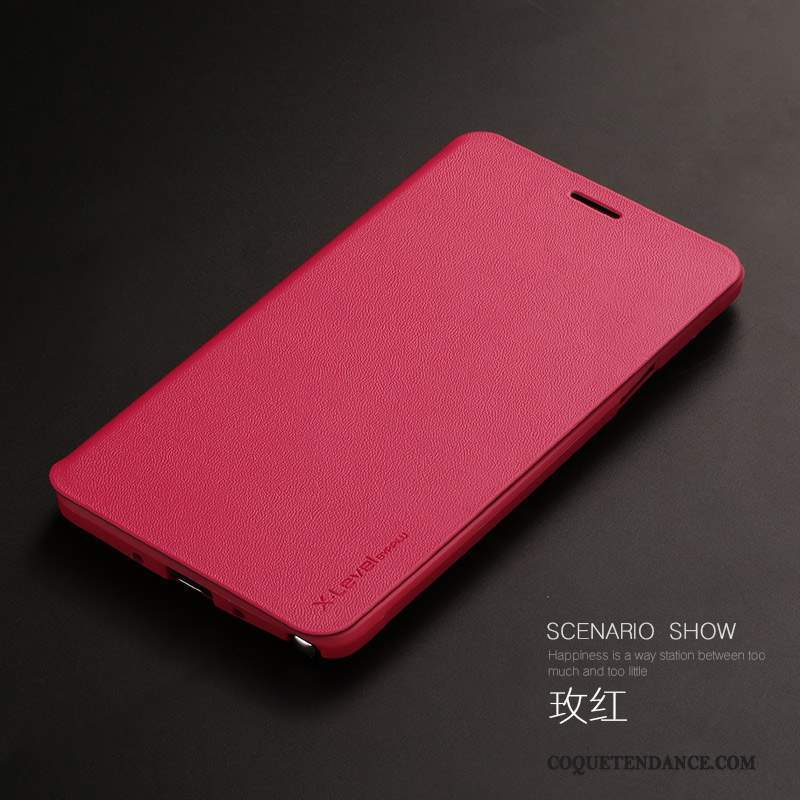 Samsung Galaxy Note 4 Coque De Téléphone Étui Étui En Cuir Rouge Clamshell
