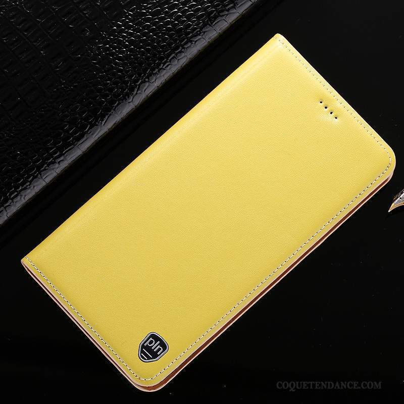 Samsung Galaxy Note 5 Coque Cuir Véritable Étui En Cuir De Téléphone Jaune Protection
