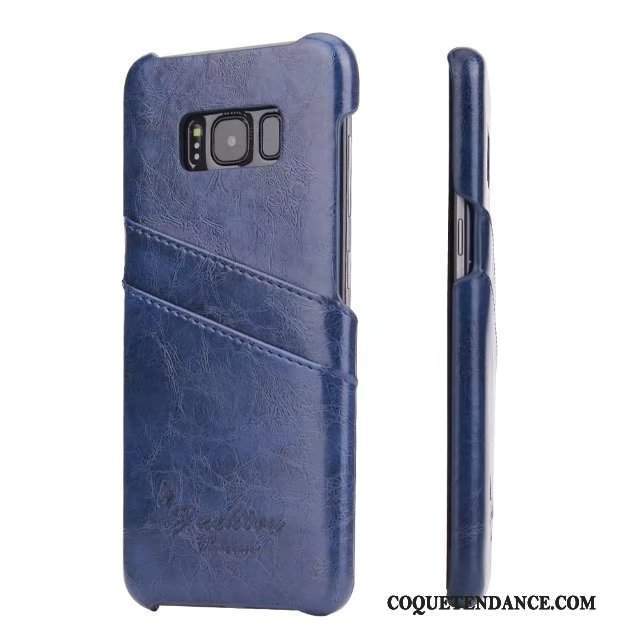 Samsung Galaxy Note 8 Coque Carte Étui En Cuir Protection Bleu Couvercle Arrière