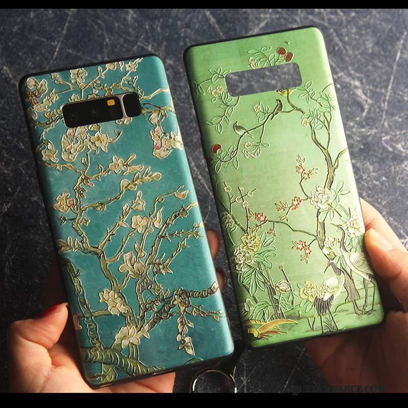 Samsung Galaxy Note 8 Coque Incassable Nouveau Fluide Doux Vert Très Mince