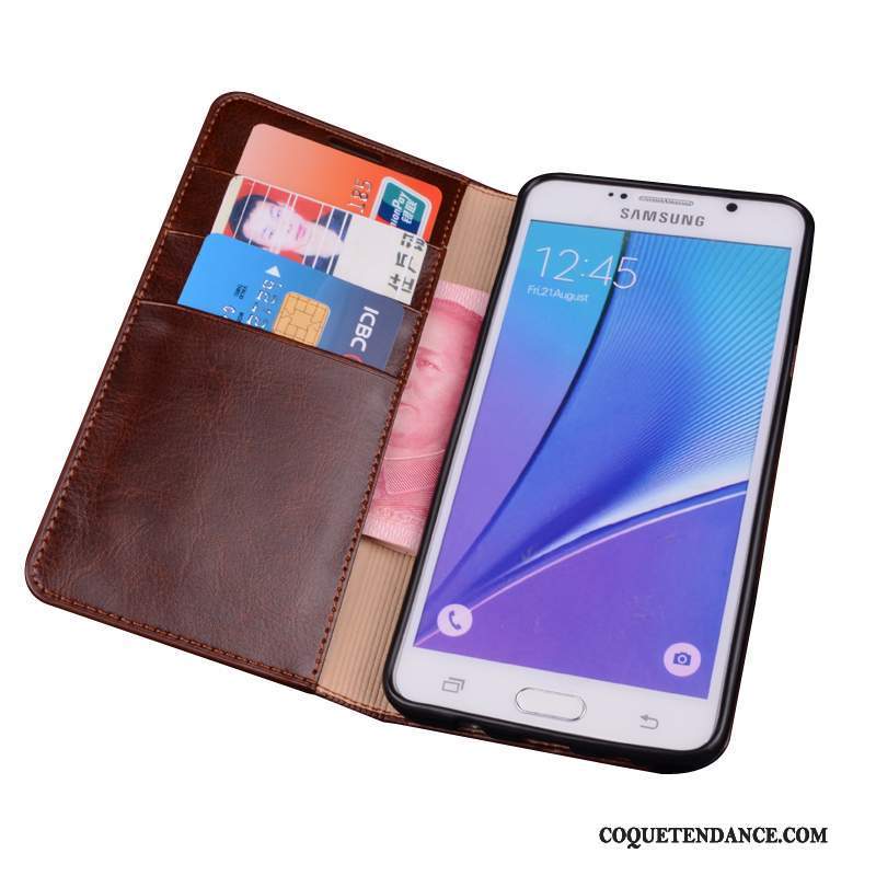 Samsung Galaxy Note 8 Coque Protection Cuir Véritable De Téléphone Étui Business