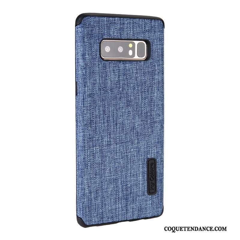 Samsung Galaxy Note 8 Coque Tout Compris Tissu Bleu Marin Protection