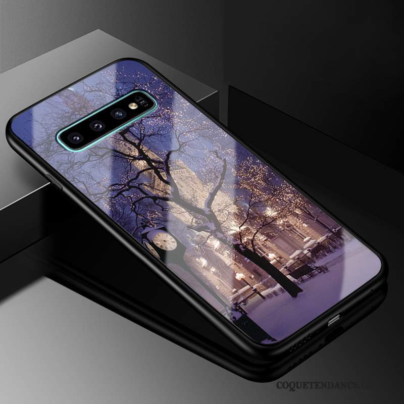 Samsung Galaxy S10 Coque Difficile Violet Silicone Vent Étui