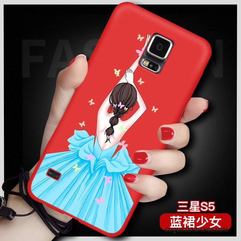 Samsung Galaxy S5 Coque Grand Rouge Protection Tout Compris Silicone