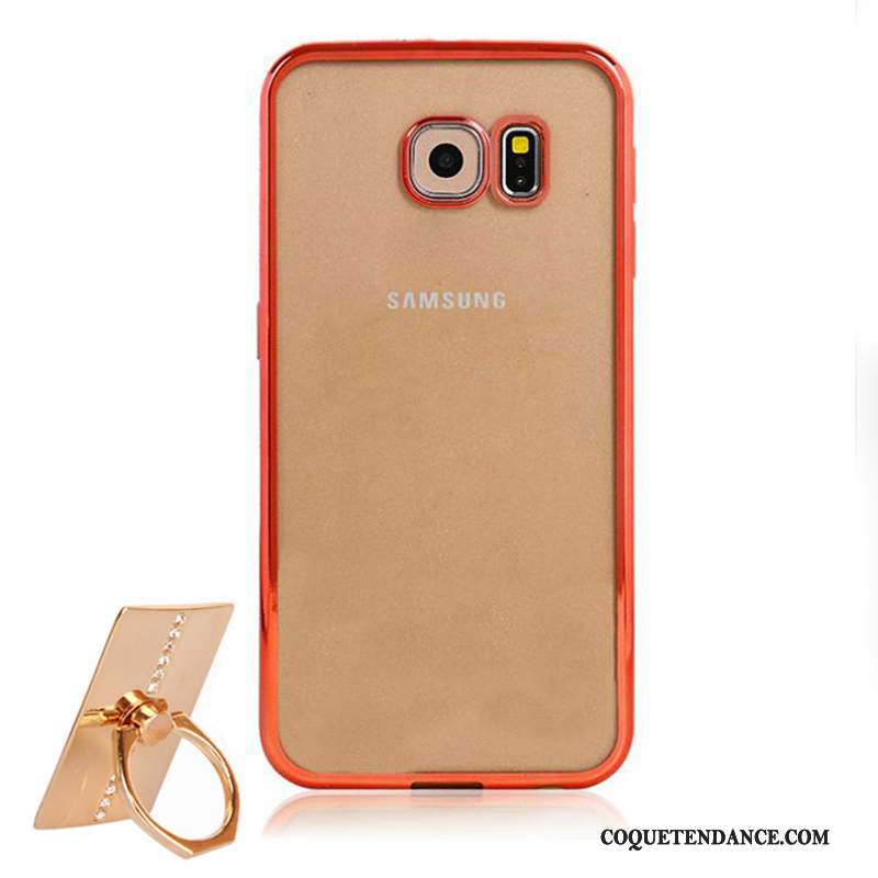 Samsung Galaxy S6 Coque Rouge Fluide Doux Transparent Protection Étui