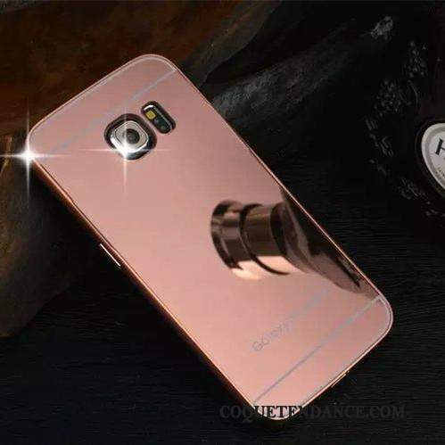 Samsung Galaxy S6 Edge Coque Border Tout Compris Métal De Téléphone Rose