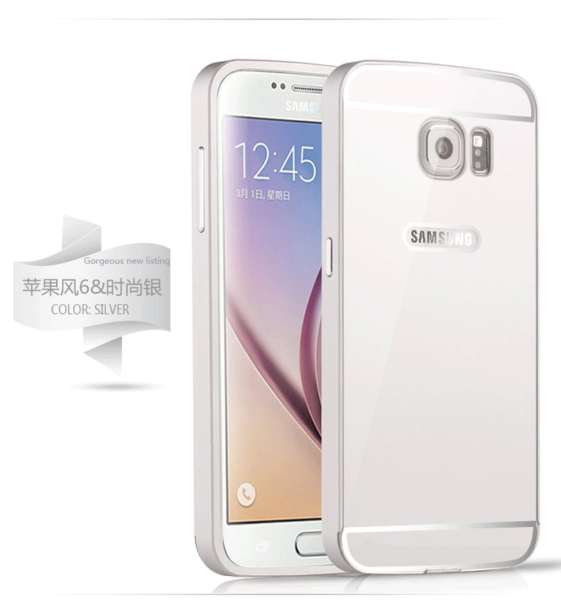 Samsung Galaxy S6 Edge Coque Difficile Miroir Étui Incassable Métal