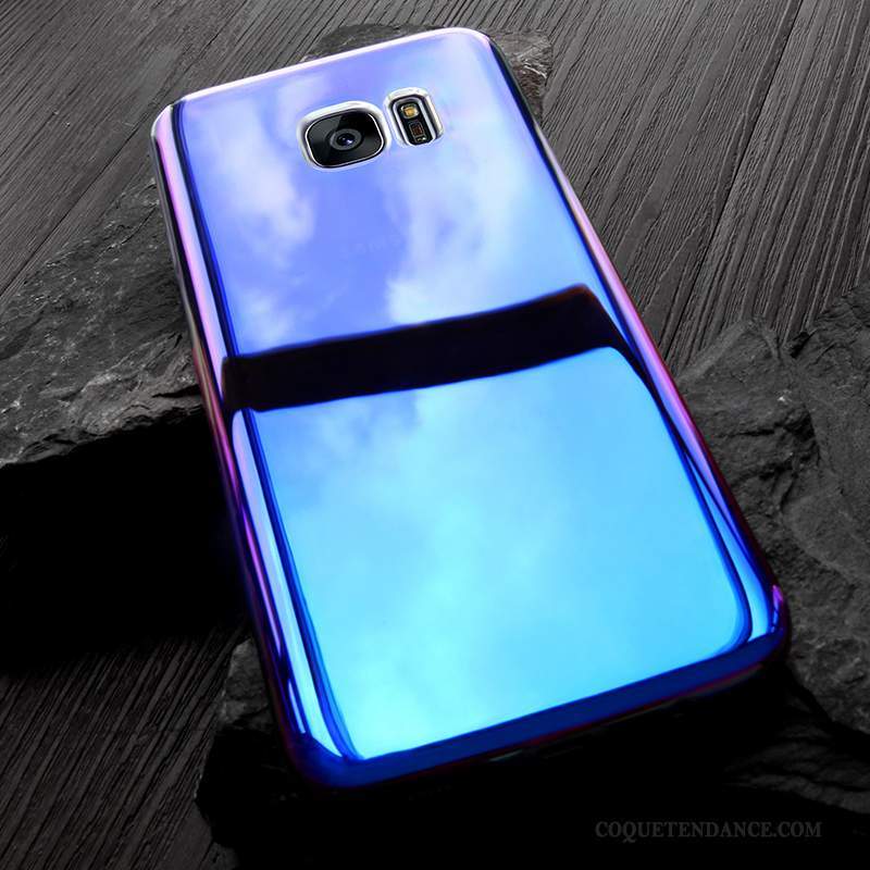 Samsung Galaxy S7 Coque Créatif Personnalité Transparent Protection Bleu